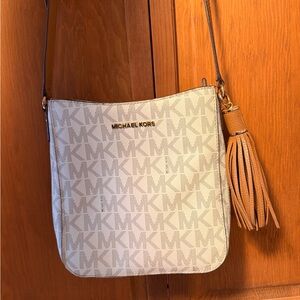 Michael Kors Cream and Tan Crossbody Bag